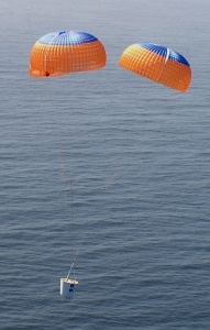 CXV Drop Test Article following parachute deployment.